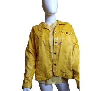Kim Rogers Women's Sweater & Bamboo Traders Faux Leather Jacket Combo - Large